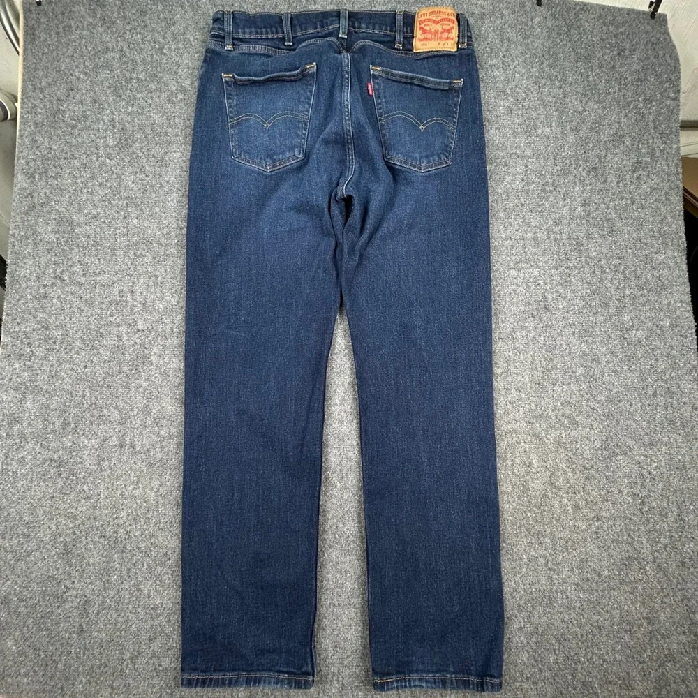 Levis 505 Jeans Mens 38x32 Dark Wash Straight‎ Fit Demim Pants